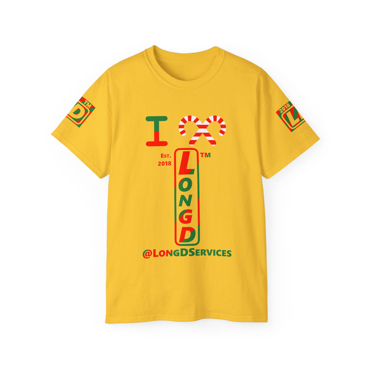 I candy cane LongD Tag positive upright pixel-weighted 4-striped 4-print logo cotton tee
