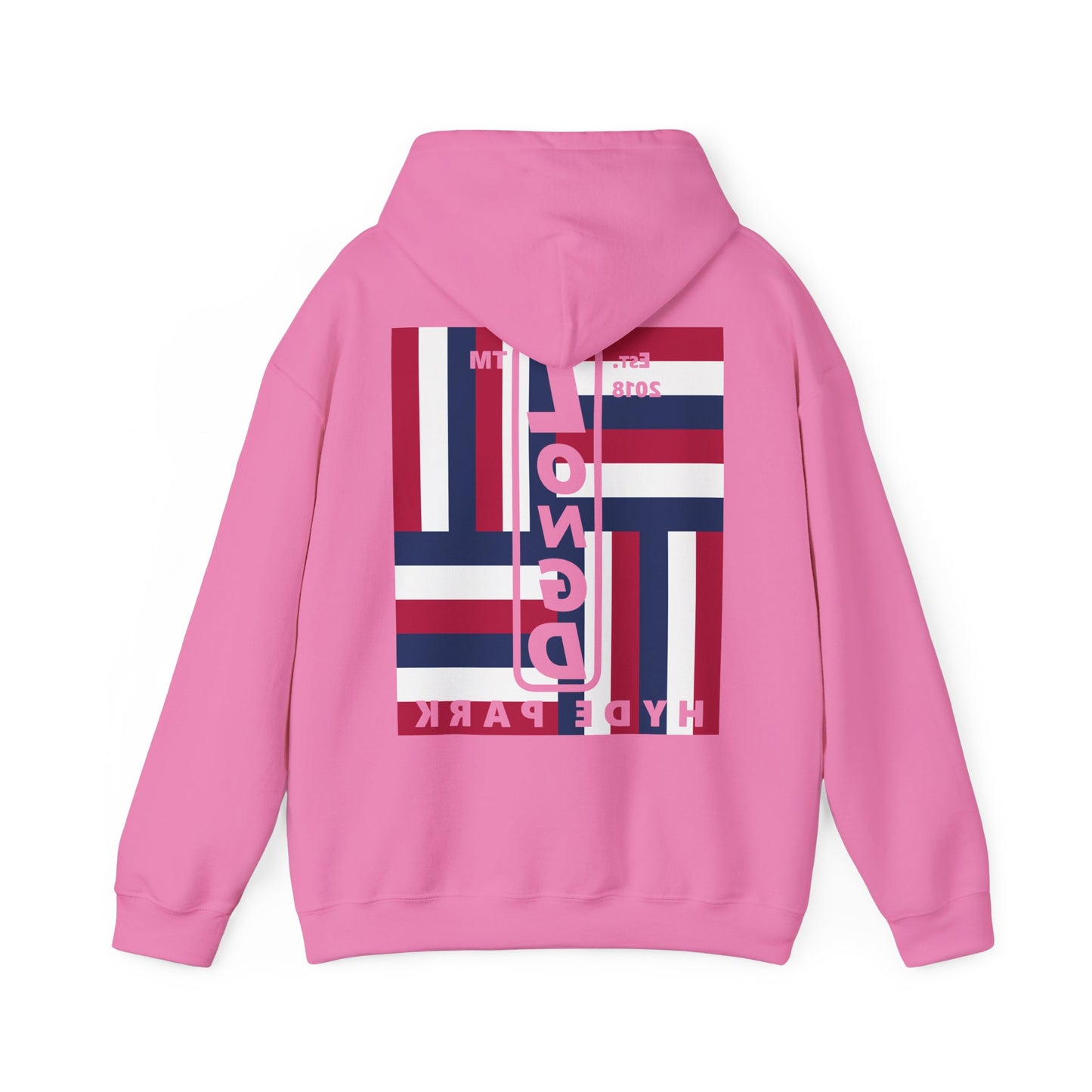 LongD single-breasted negative windmill front-back Hyde Park upright logo hoodie (Patriotic colors)