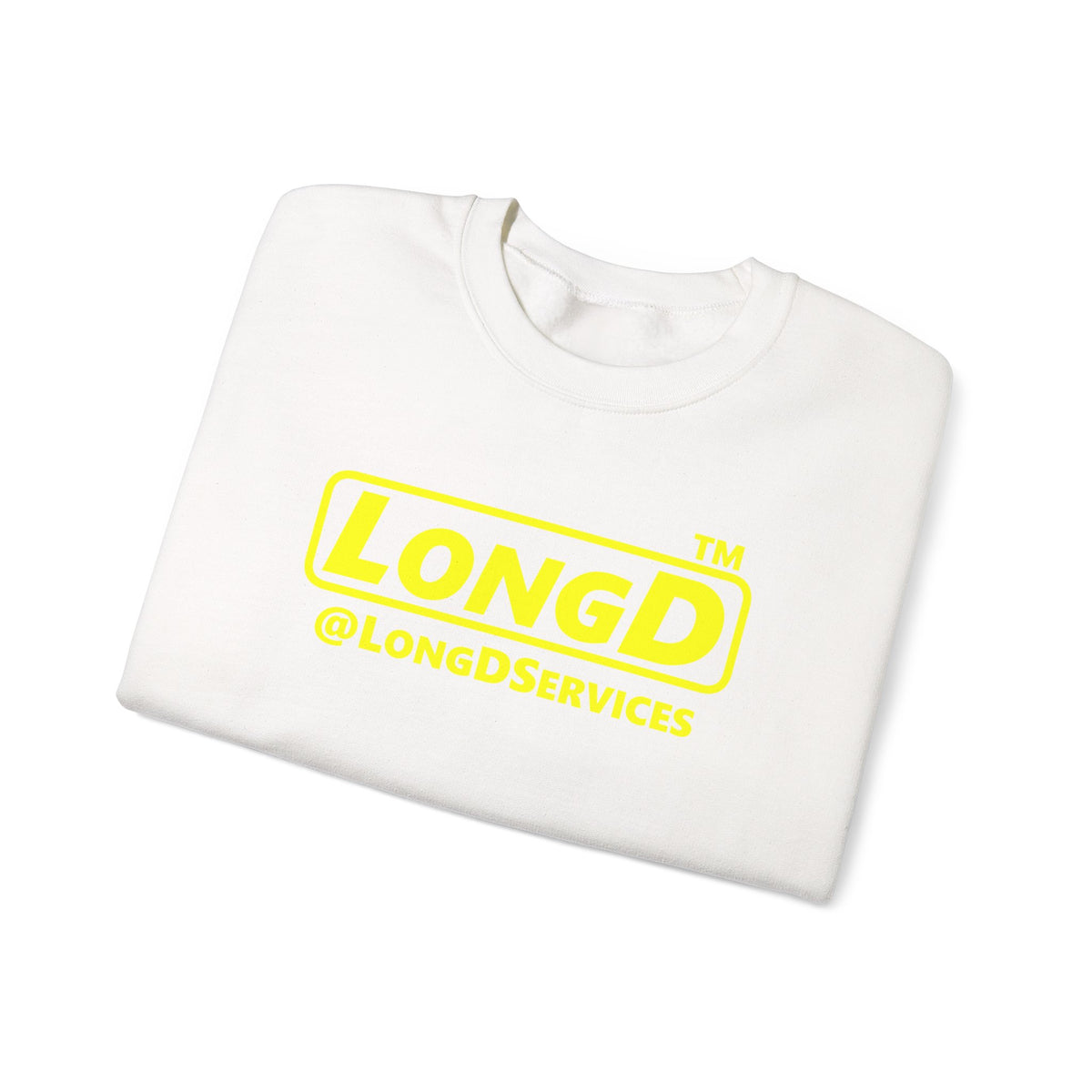 LongD Tag positive alternate basic Yellow (FFFF00) logo crewneck sweatshirt