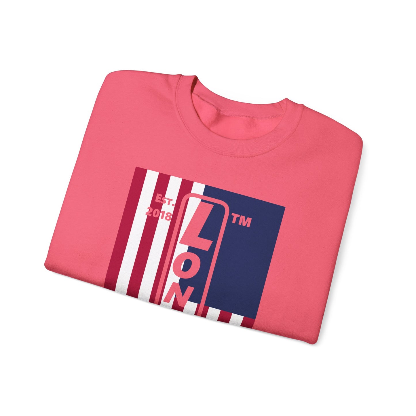 LongD negative cropped flag Chicago logo crewneck sweatshirt (patriotic colors)