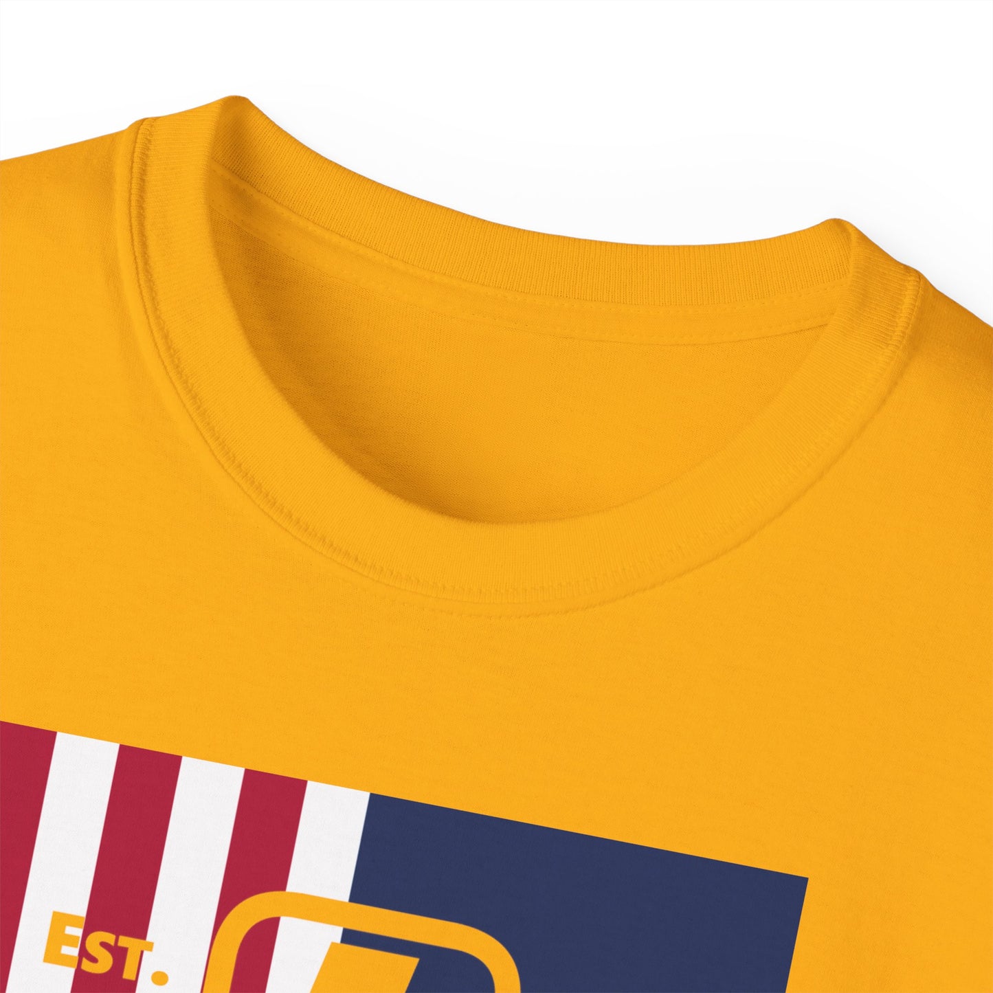 LongD cotton tee negative flag Chicago upright logo (Patriotic colors)