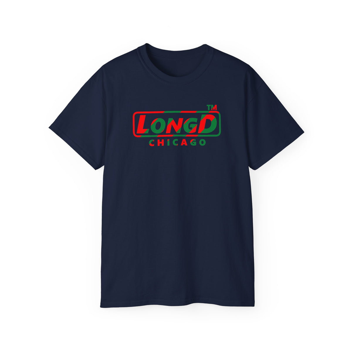 LongD Chicago positive pixel-weighted 6-striped logo (Xmas colors) cotton tee