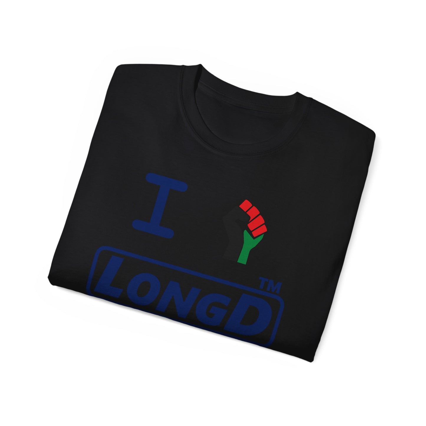 I fist LongD official Chicago logo 4-print cotton tee with multicolored fist