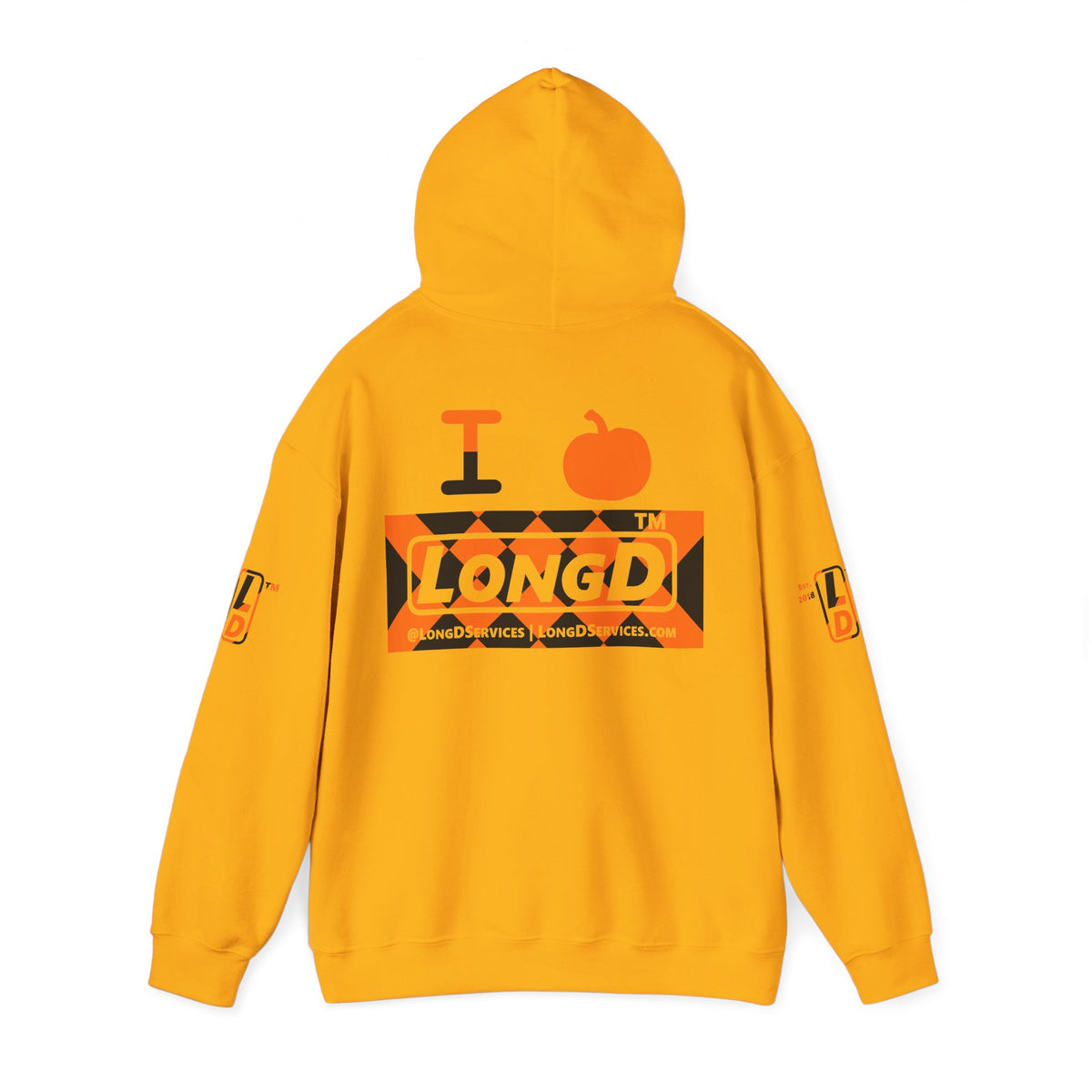 I pumpkin LongD Tag-domain negative stylized argyle 4-print logo hoodie