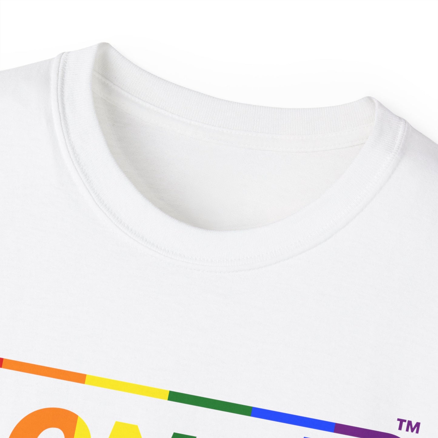LongD® Logo Cotton Tee Pride rainbow positive top negative bottom text