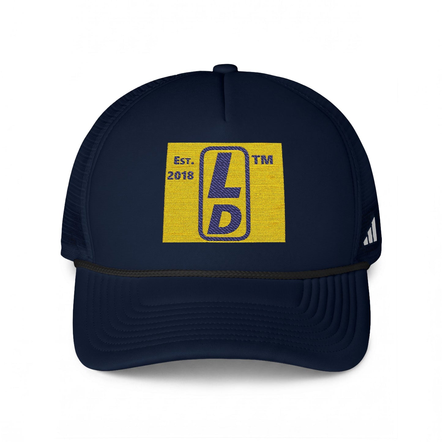 adidas official upright initials logo trucker cap