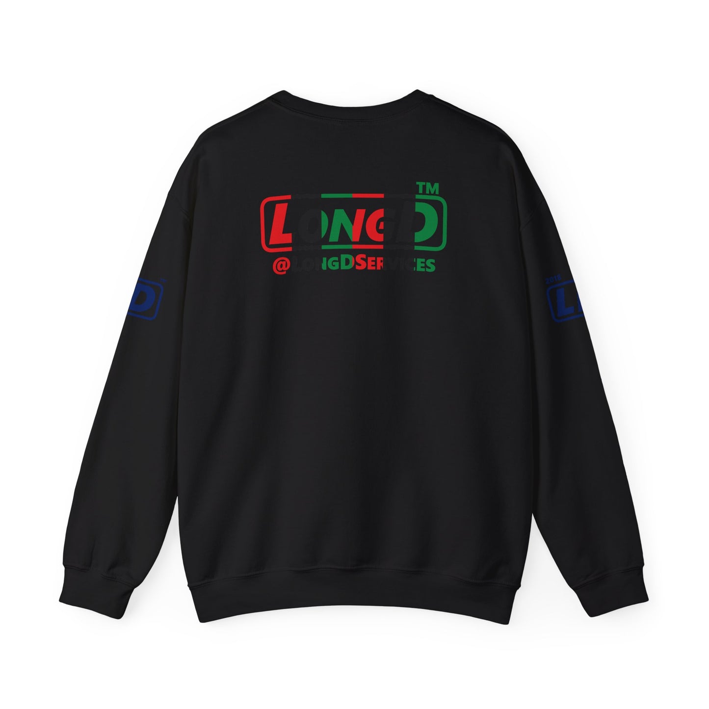 I fist LongD positive vertical 6-striped 4-print tag logo crewneck sweatshirt