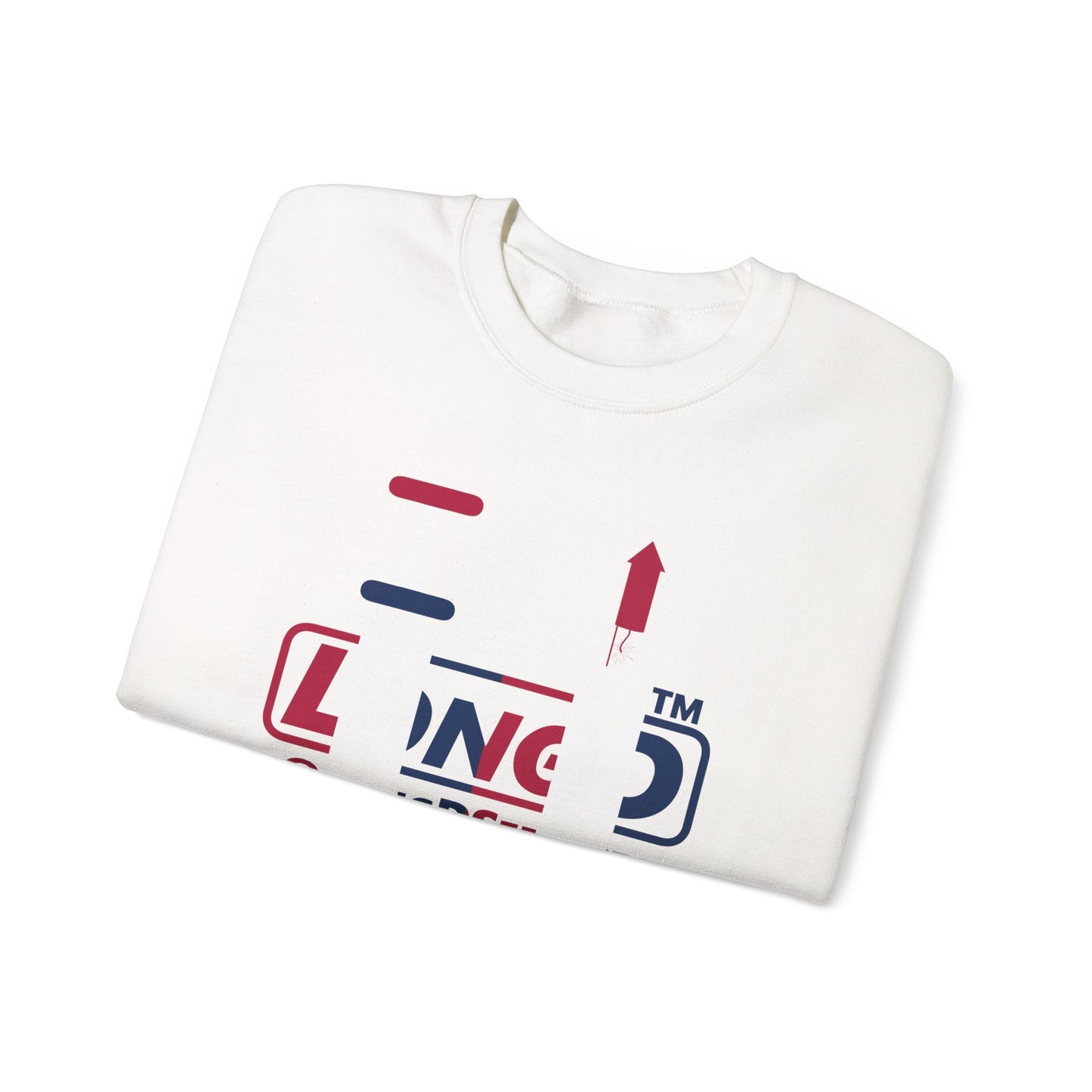 I firecracker LongD positive vertical 6-striped tag logo crewneck sweatshirt