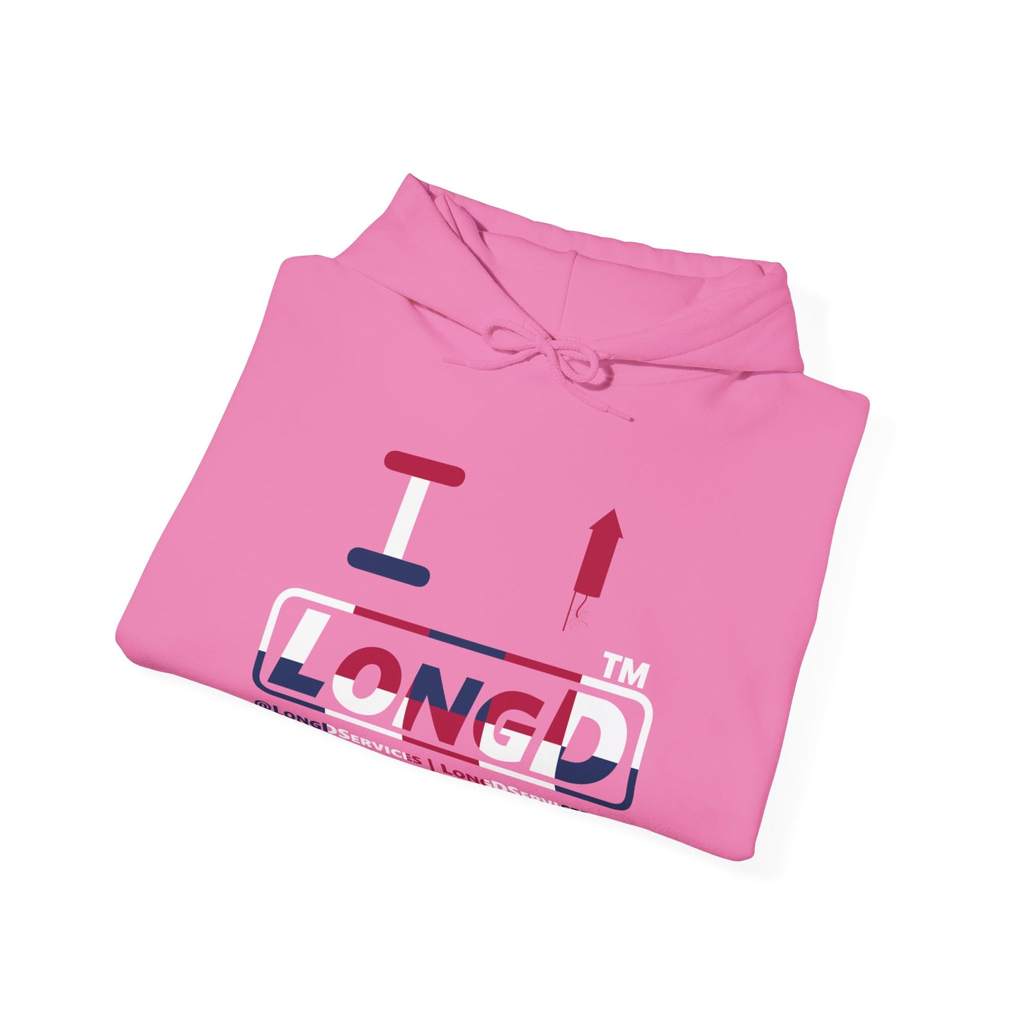 I firecracker LongD® positive 2x5 tag-domain logo hoodie