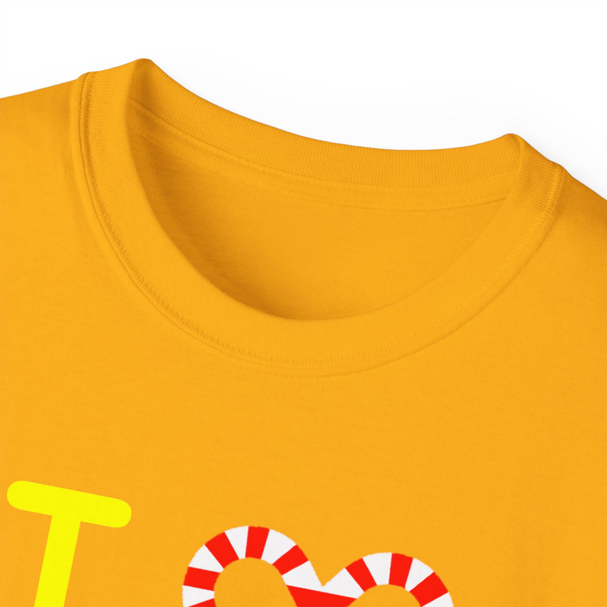 I candy cane LongD Hyde Park positive alternate basic yellow logo cotton tee