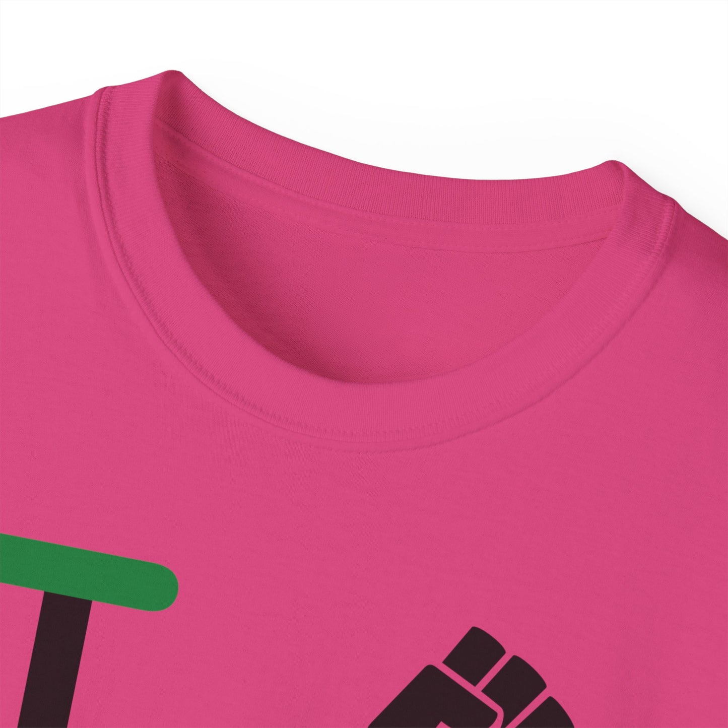 I fist LongD Cotton Tee positive horizontal striped Hyde Park upright logo (Juneteenth colors)
