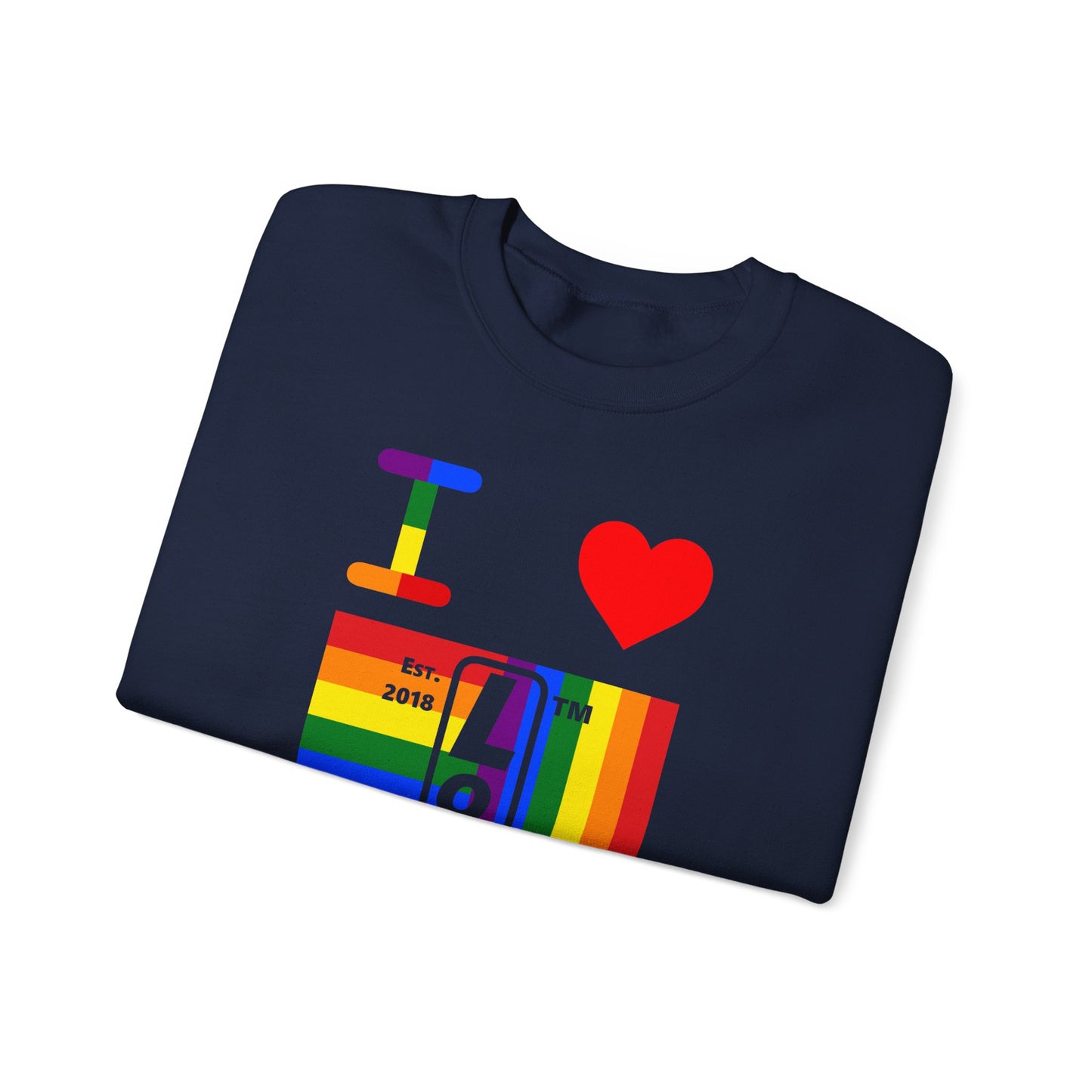 I Luv LongD negative windmill Hyde Park upright logo crewneck sweatshirt