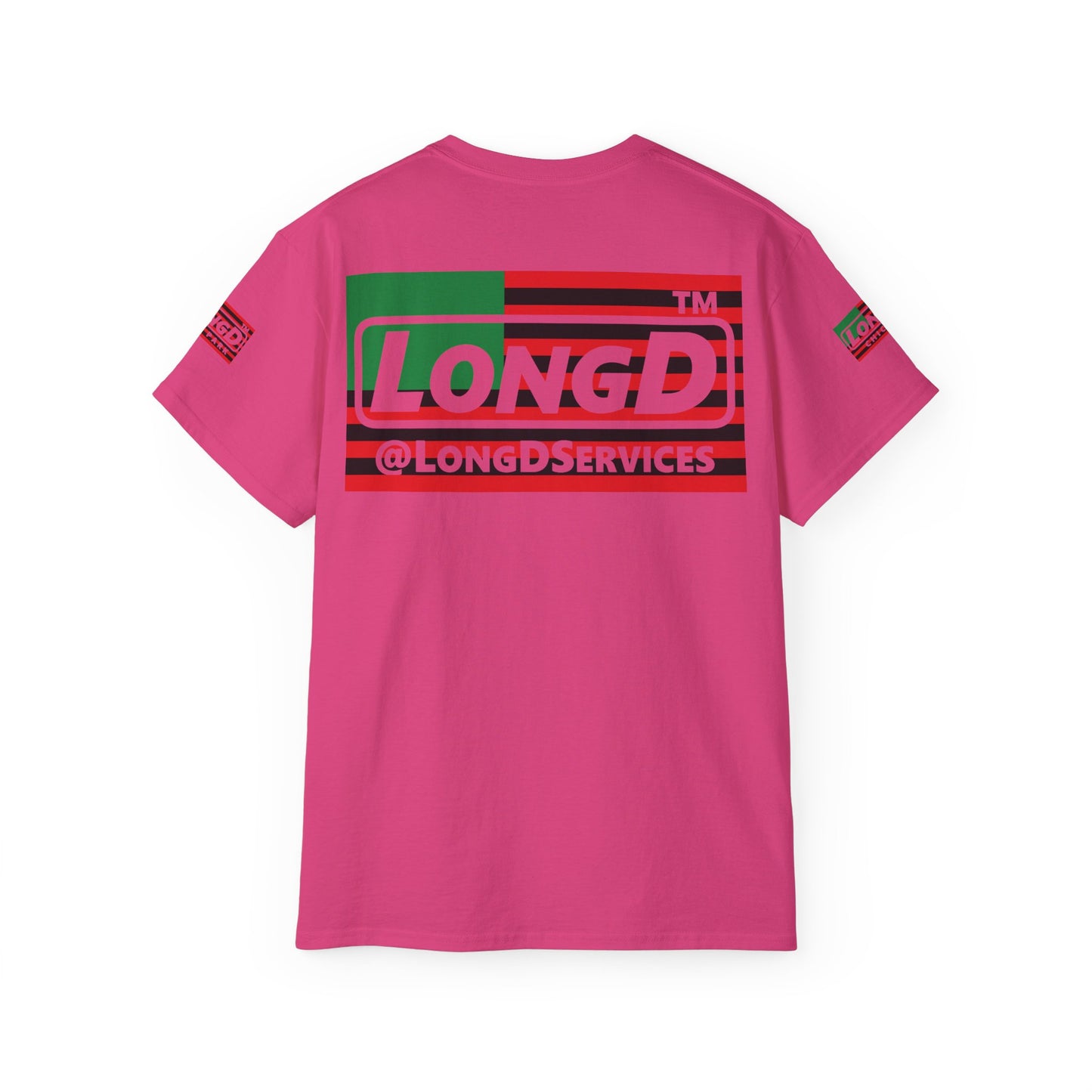 I fist LongD negative flag Hyde Park logo 4-print cotton tee