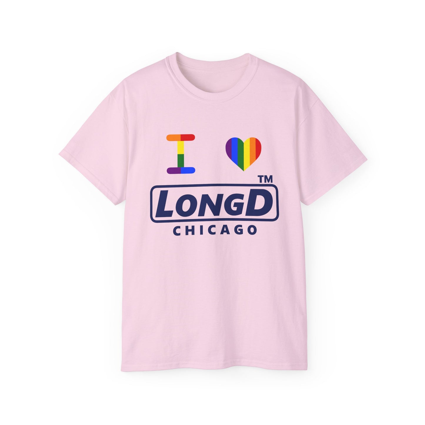 I Luv LongD official Chicago logo cotton tee (Pride colors)