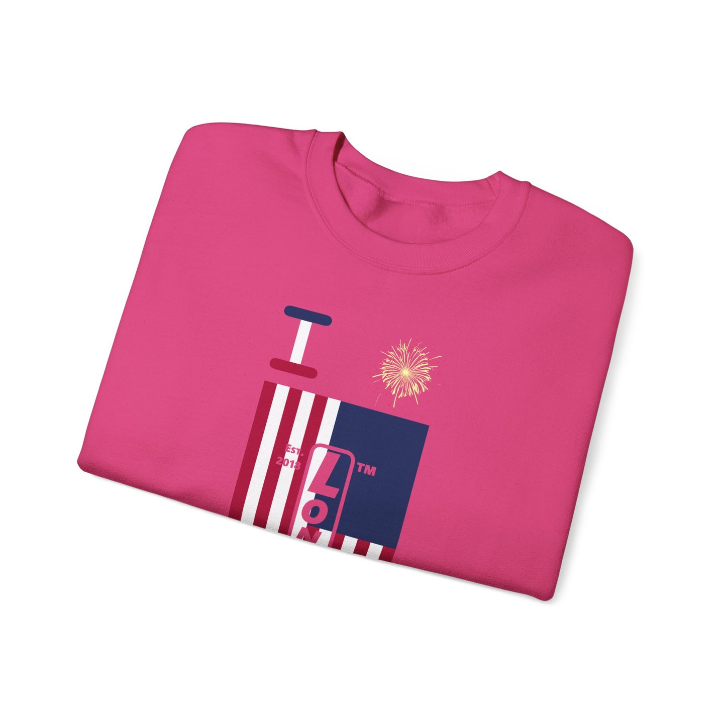 I Burst LongD negative flag tag upright logo crewneck sweatshirt