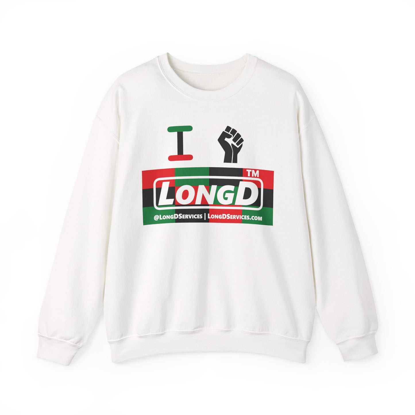 I fist LongD negative 3x4 tag-domain logo crewneck sweatshirt