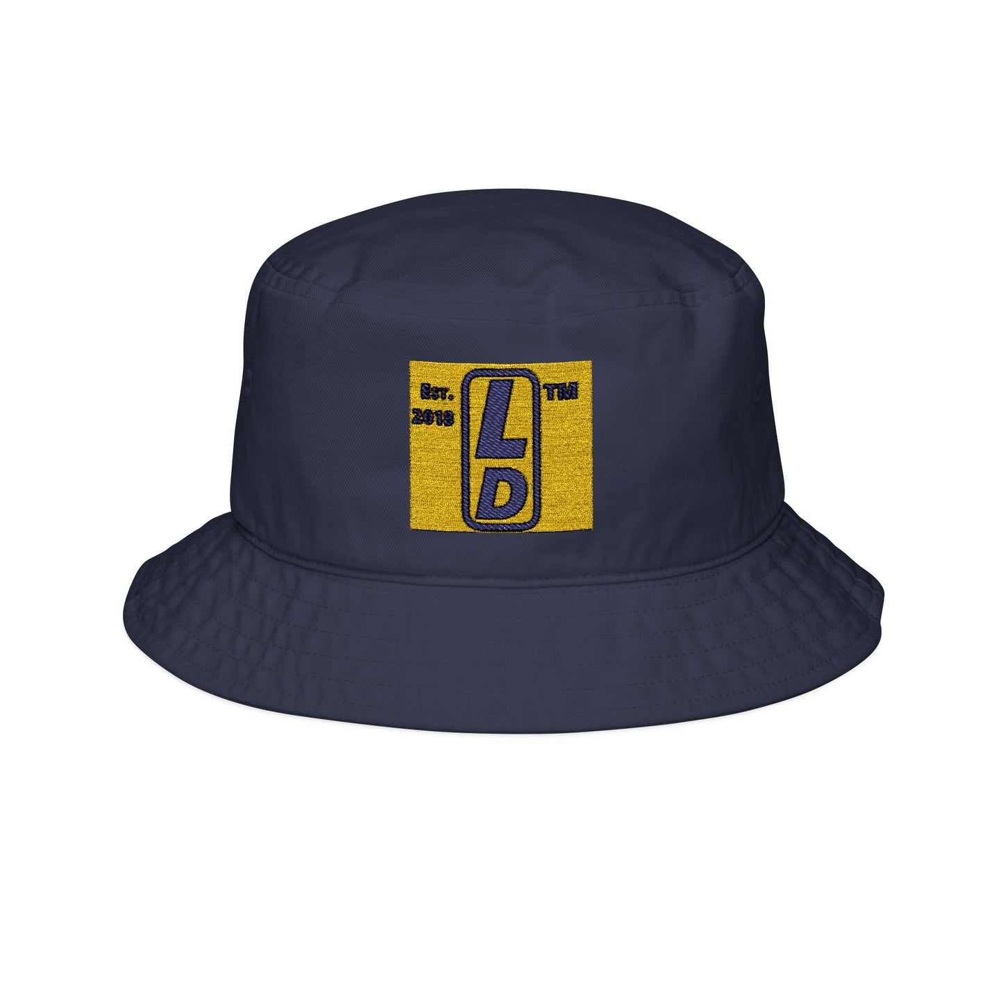 Embroidered official upright logo initials bucket hat