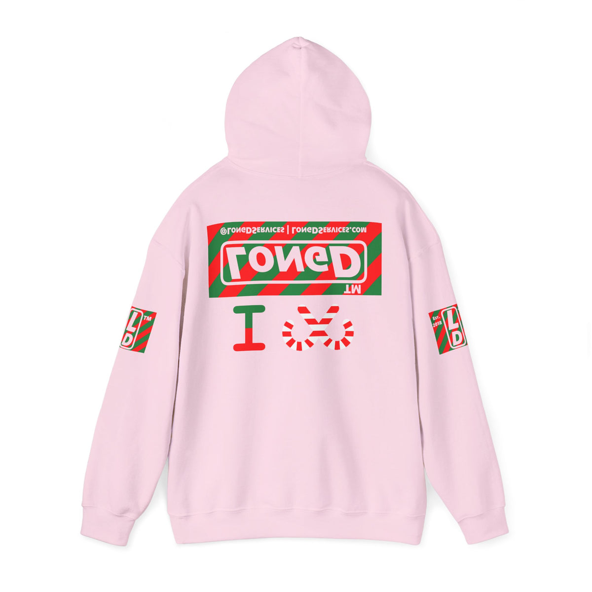 I candy cane LongD Tag-domain negative 12-striped 4-print logo hoodie