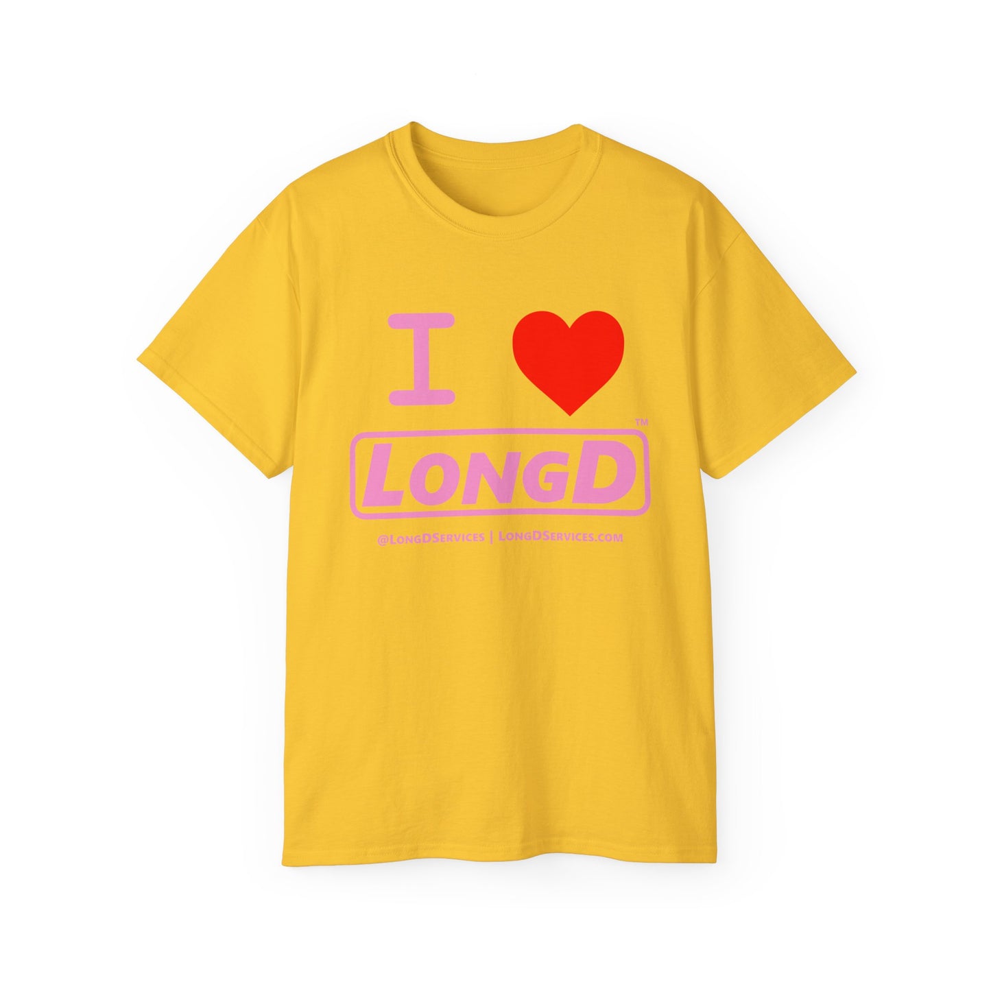 I Luv LongD Logo Cotton Tee (Valentines pink text)