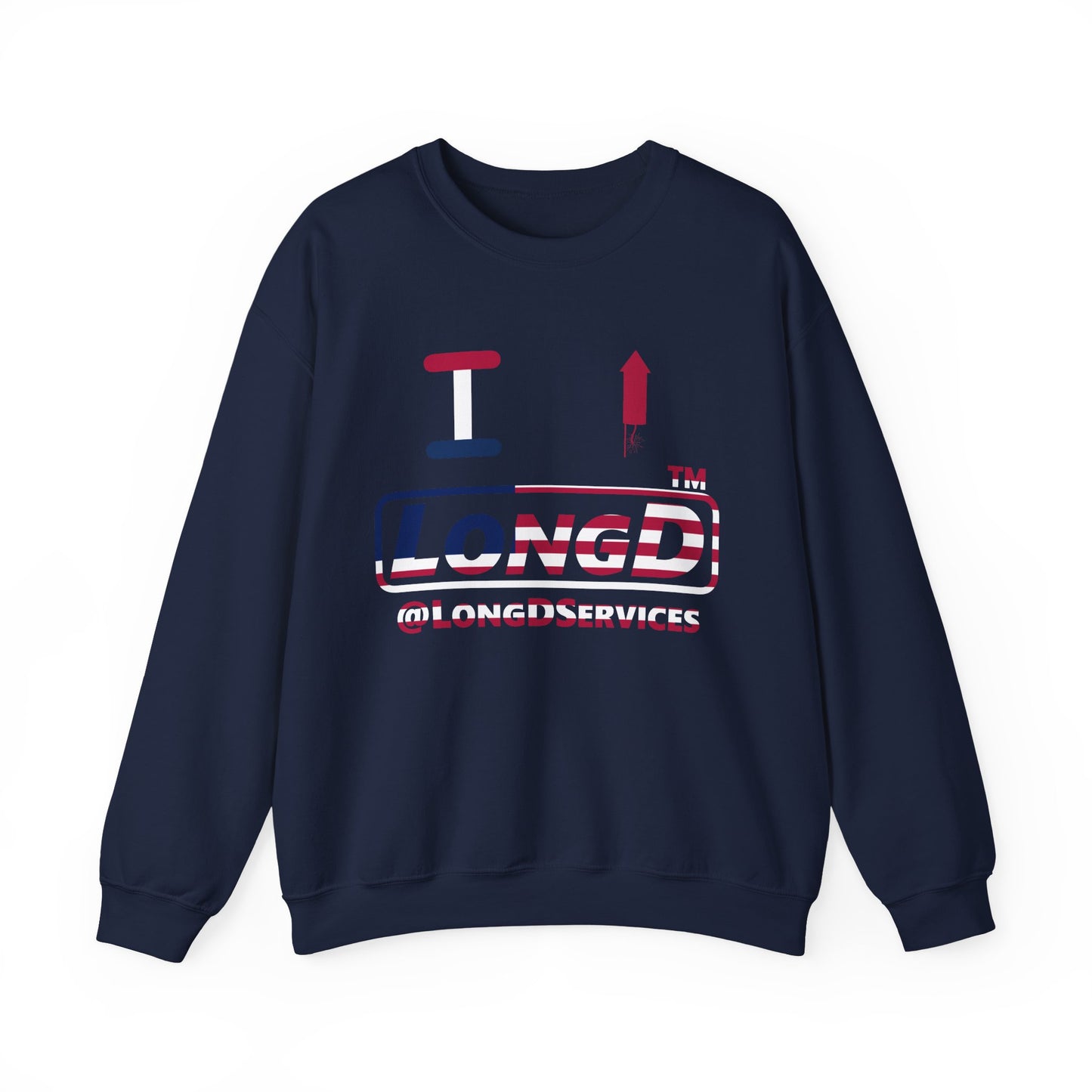 I firecracker LongD positive flag tag logo crewneck sweatshirt