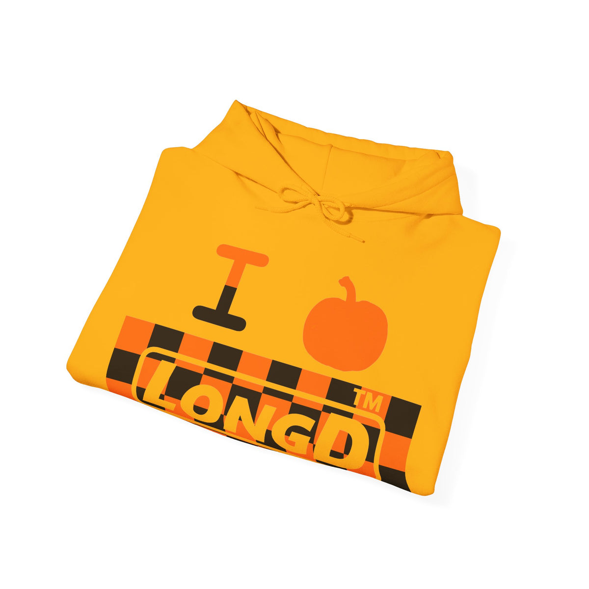 I pumpkin LongD Chicago negative checkered logo hoodie