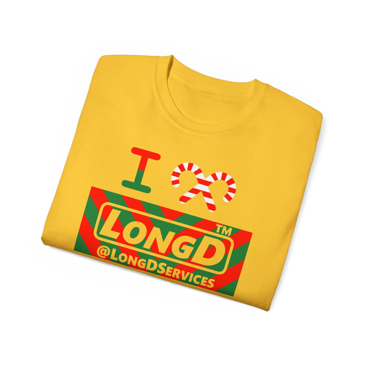 I candy cane LongD Tag negative downward chevron logo cotton tee