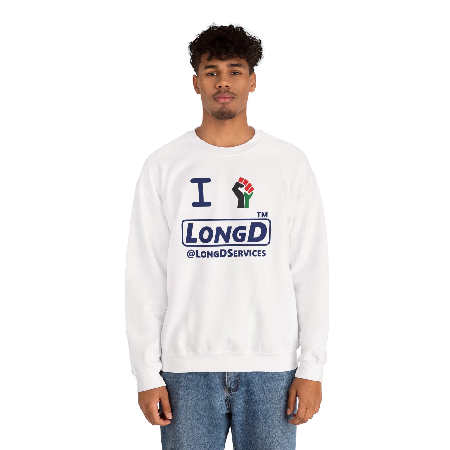 I fist LongD official basic tag logo crewneck sweatshirt