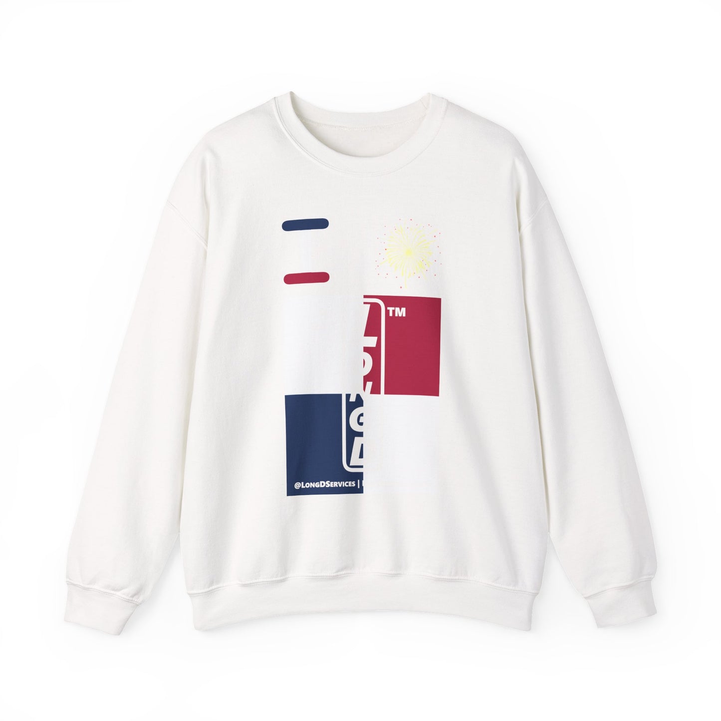 I Burst LongD negative quarters tag-domain upright logo crewneck sweatshirt
