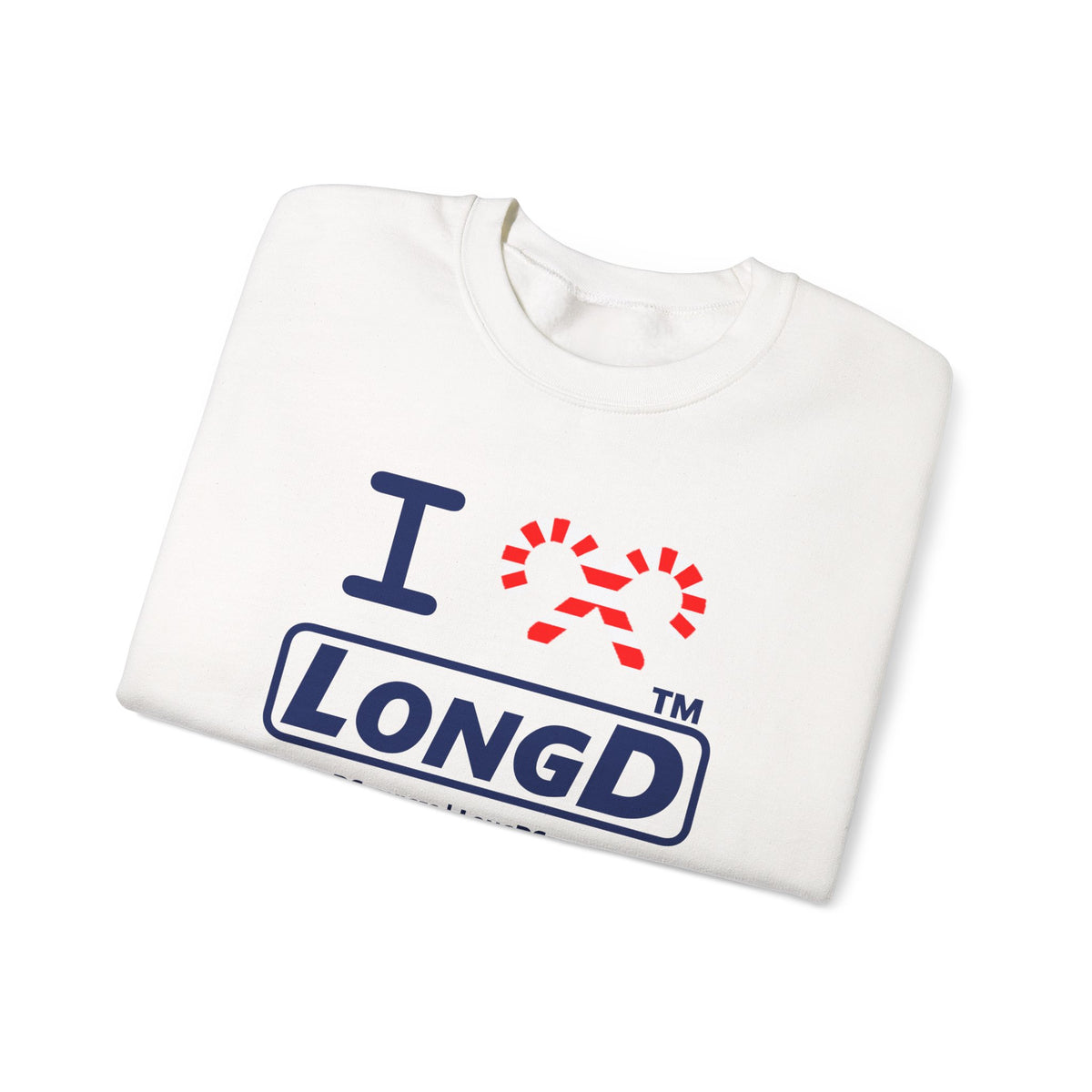 I candy cane LongD Tag-domain positive official basic navy front-back logo crewneck sweatshirt