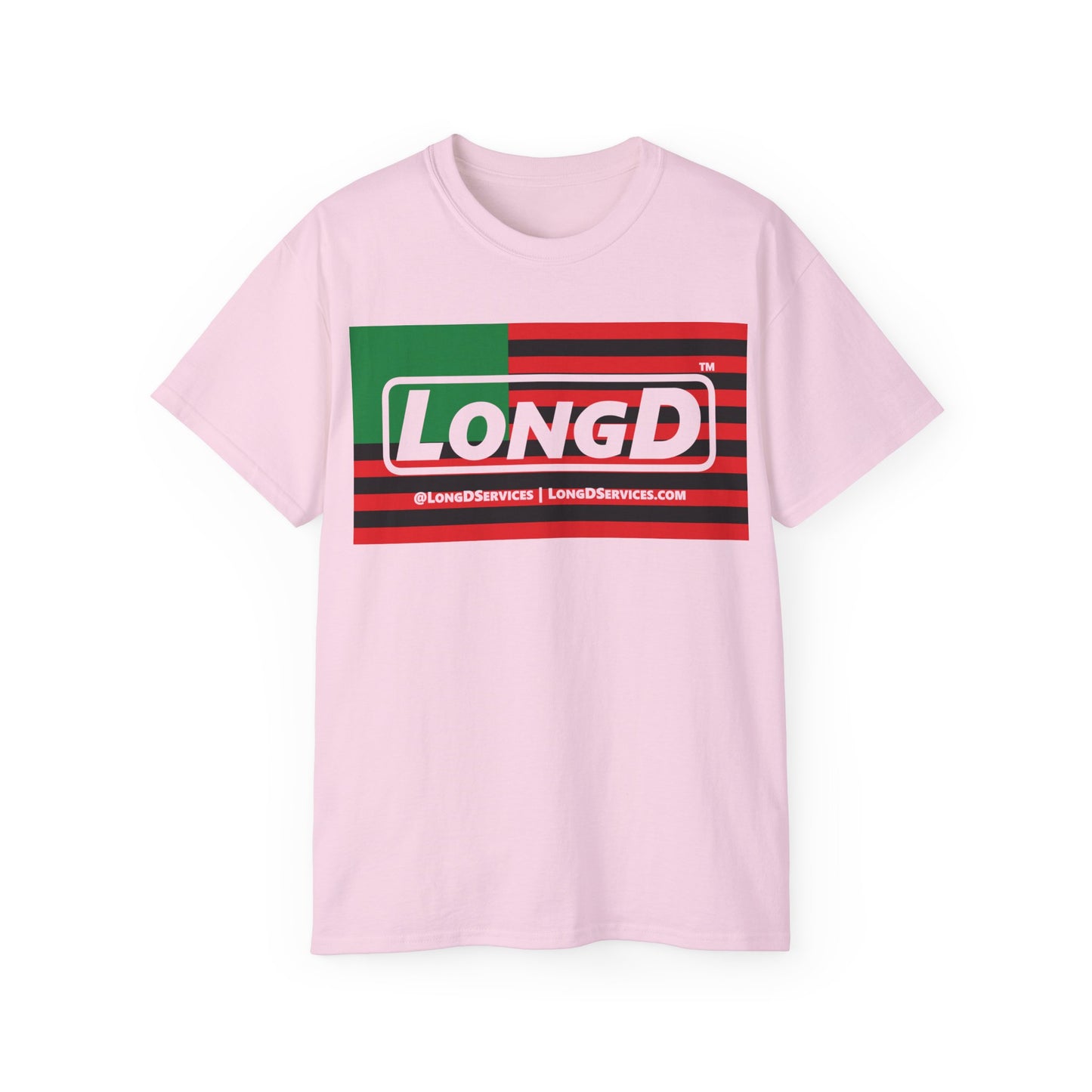 LongD® Logo Cotton Tee Juneteenth negative flag