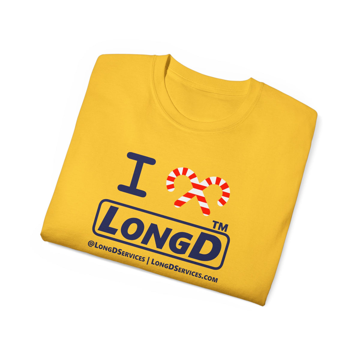 I candy cane LongD Tag-domain positive official basic navy front-back logo cotton tee