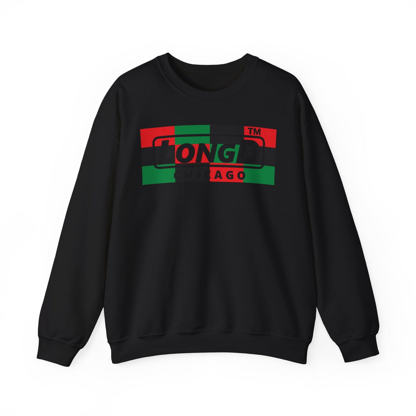 LongD negative 3x4 Chicago logo crewneck sweatshirt (Juneteenth colors)