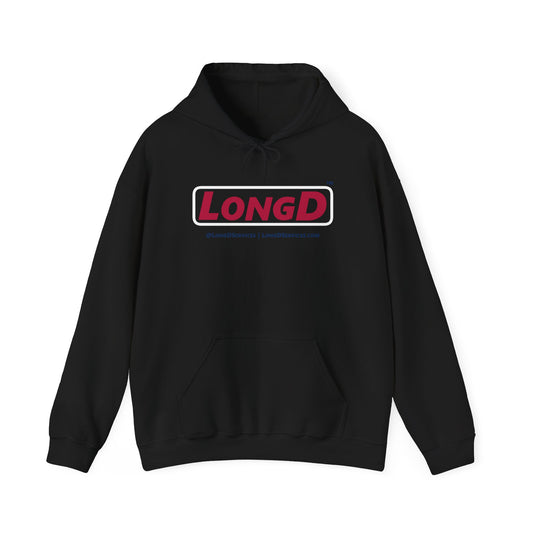 LongD® Logo Hoodie red, white and blue positive elements