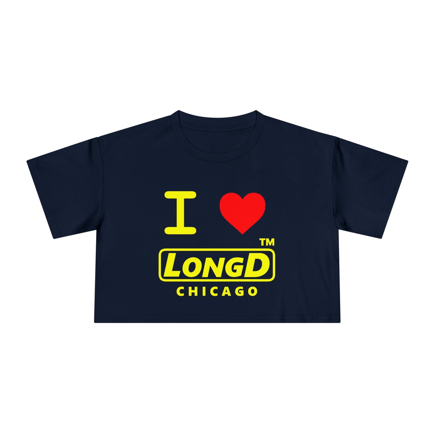I Luv LongD Logo (Chicago positive alternate) Women's Crop Tee