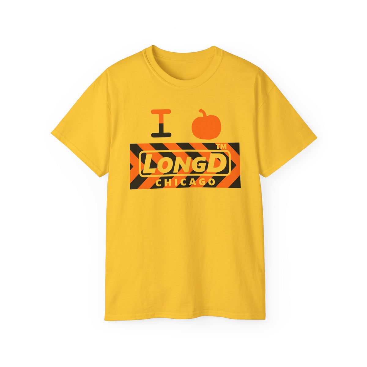 I pumpkin LongD Chicago negative forward chevron logo cotton tee