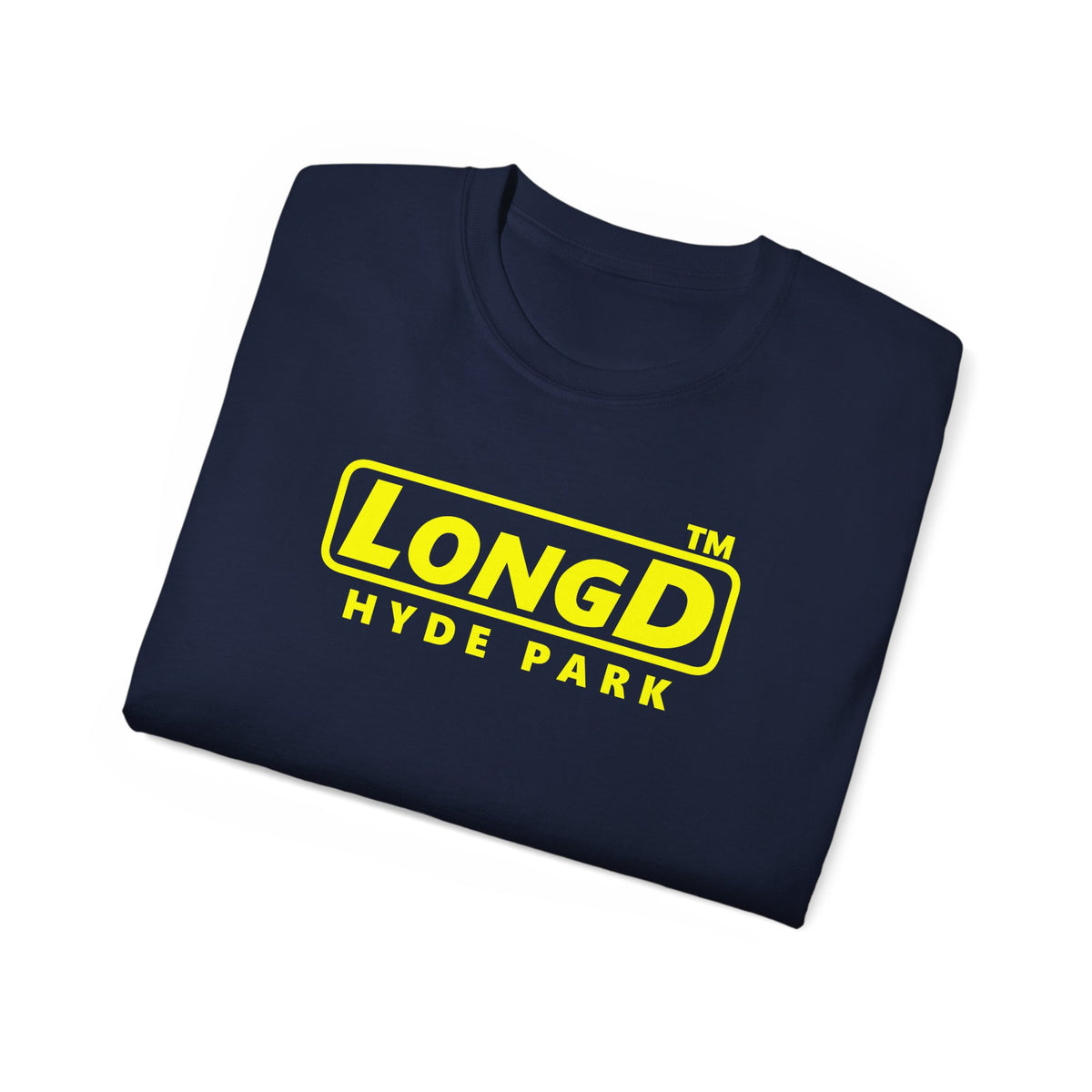 LongD Hyde Park positive alternate basic Yellow (FFFF00) logo cotton tee