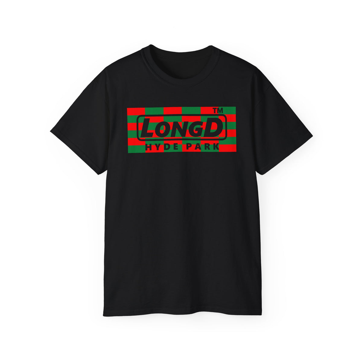 LongD Hyde Park negative tiled logo (Xmas colors) cotton tee