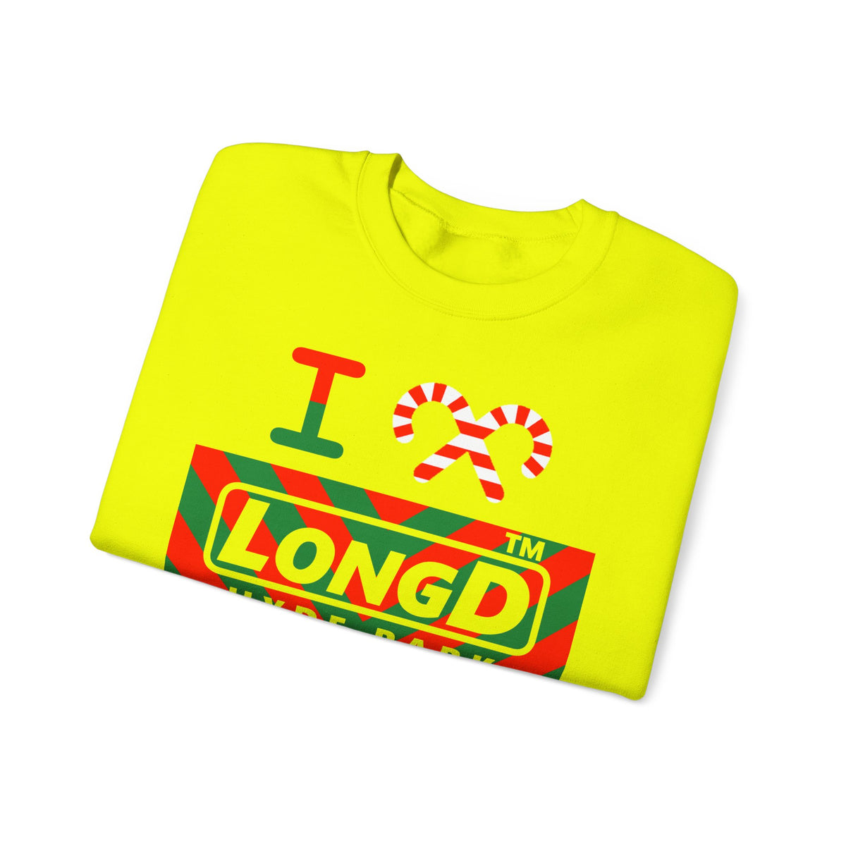 I candy cane LongD Hyde Park negative downward chevron logo crewneck sweatshirt