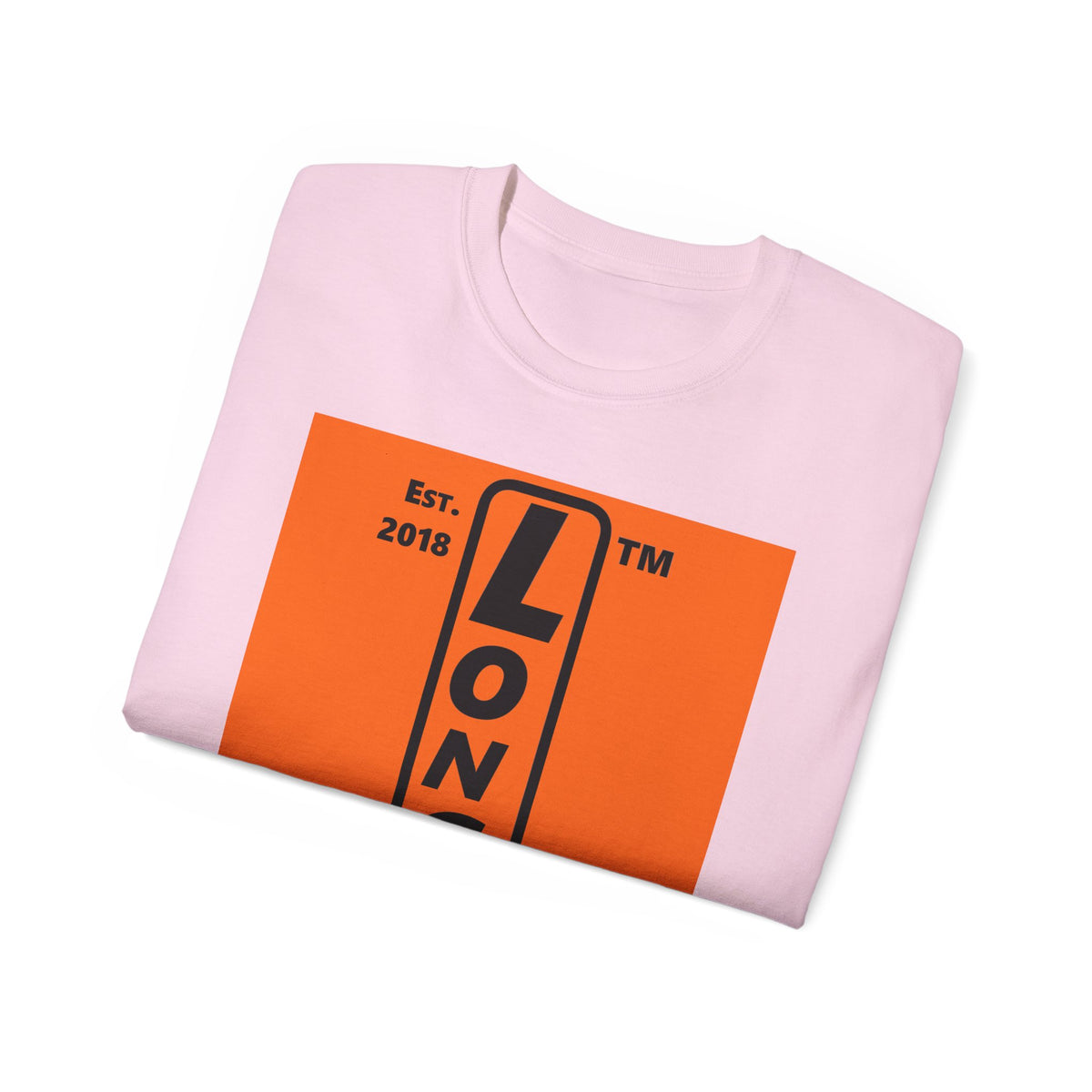 LongD Hyde Park upright logo Black (000000) on orange (FE7518) (Halloween colors) cotton tee
