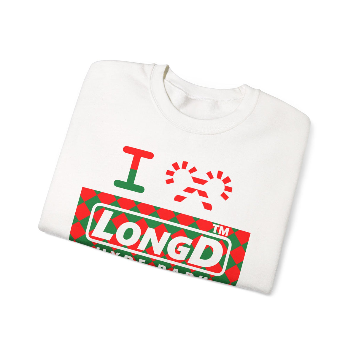 I candy cane LongD Hyde Park negative argyle logo crewneck sweatshirt