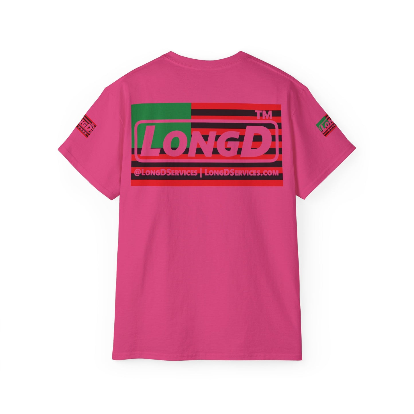 I fist LongD negative flag tag logo 4-print cotton tee