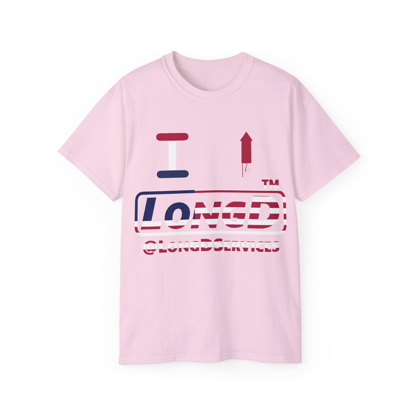 I firecracker LongD positive flag tag logo cotton tee