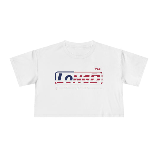 LongD positive flag tag-domain Logo Crop Tee (Patriotic colors)