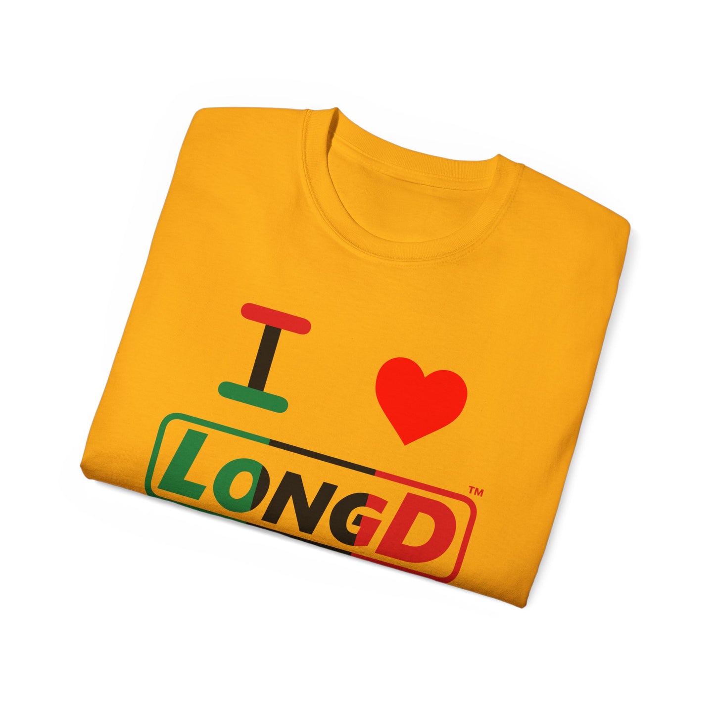 I Luv LongD® Logo Cotton Tee Juneteenth positive thirds text