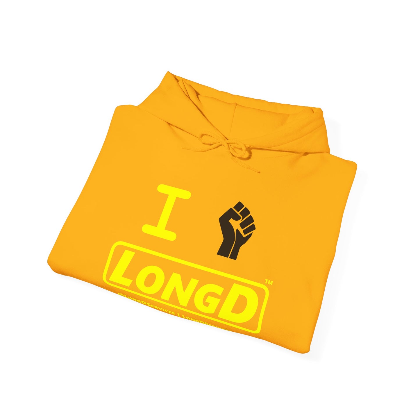 I Fist LongD® Alternate Logo Hoodie with Juneteenth black fist