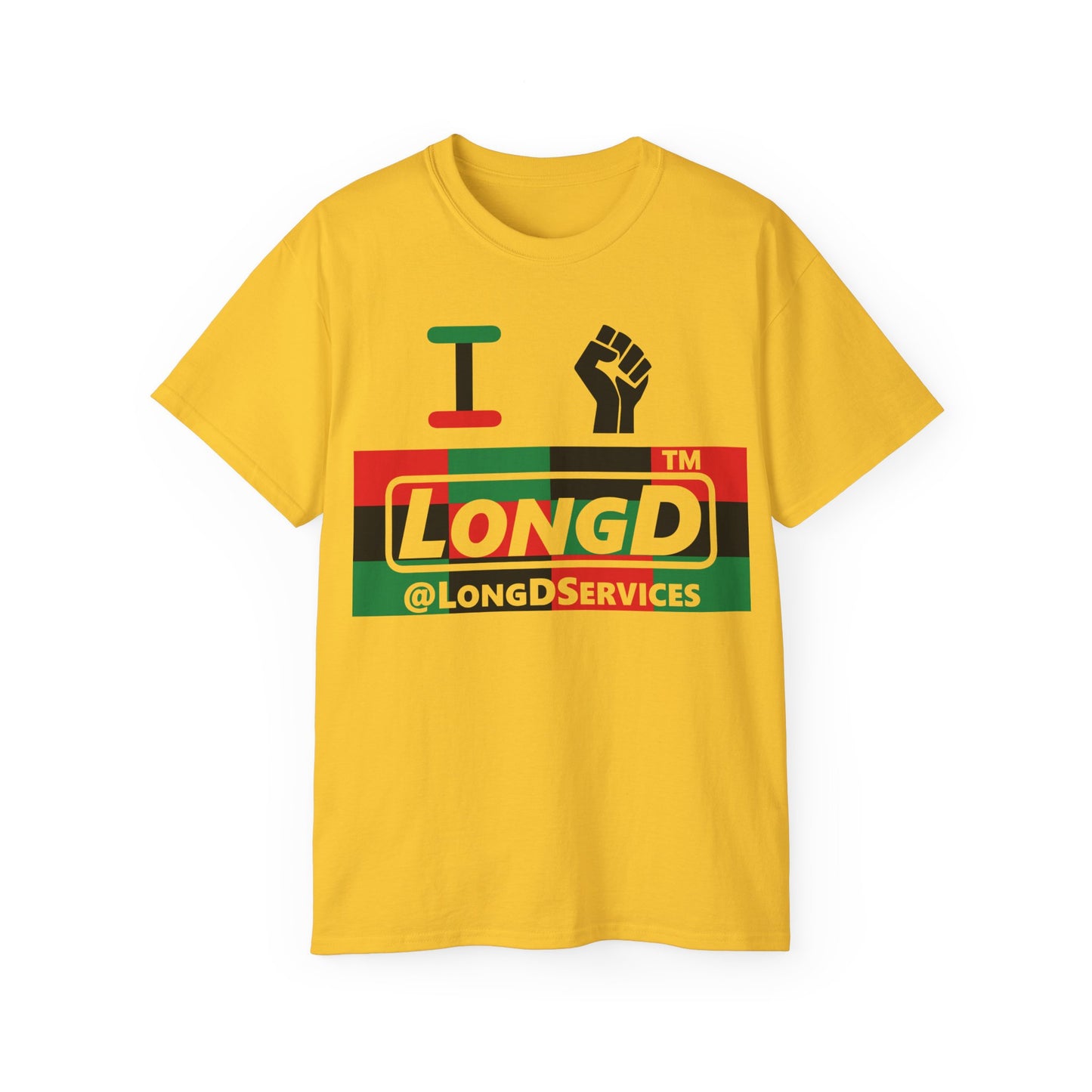 I fist LongD negative 3x4 tag logo cotton tee