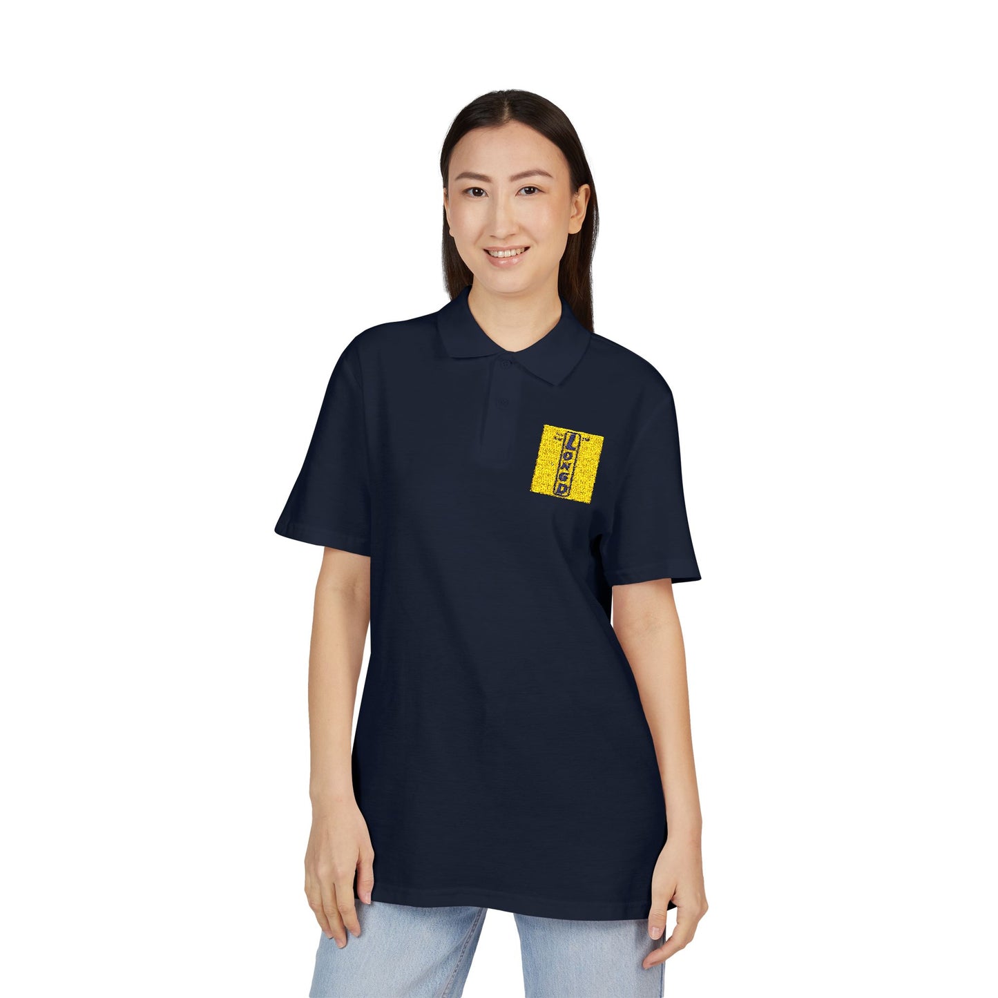 Embroidered LongD official logo upright polo shirt