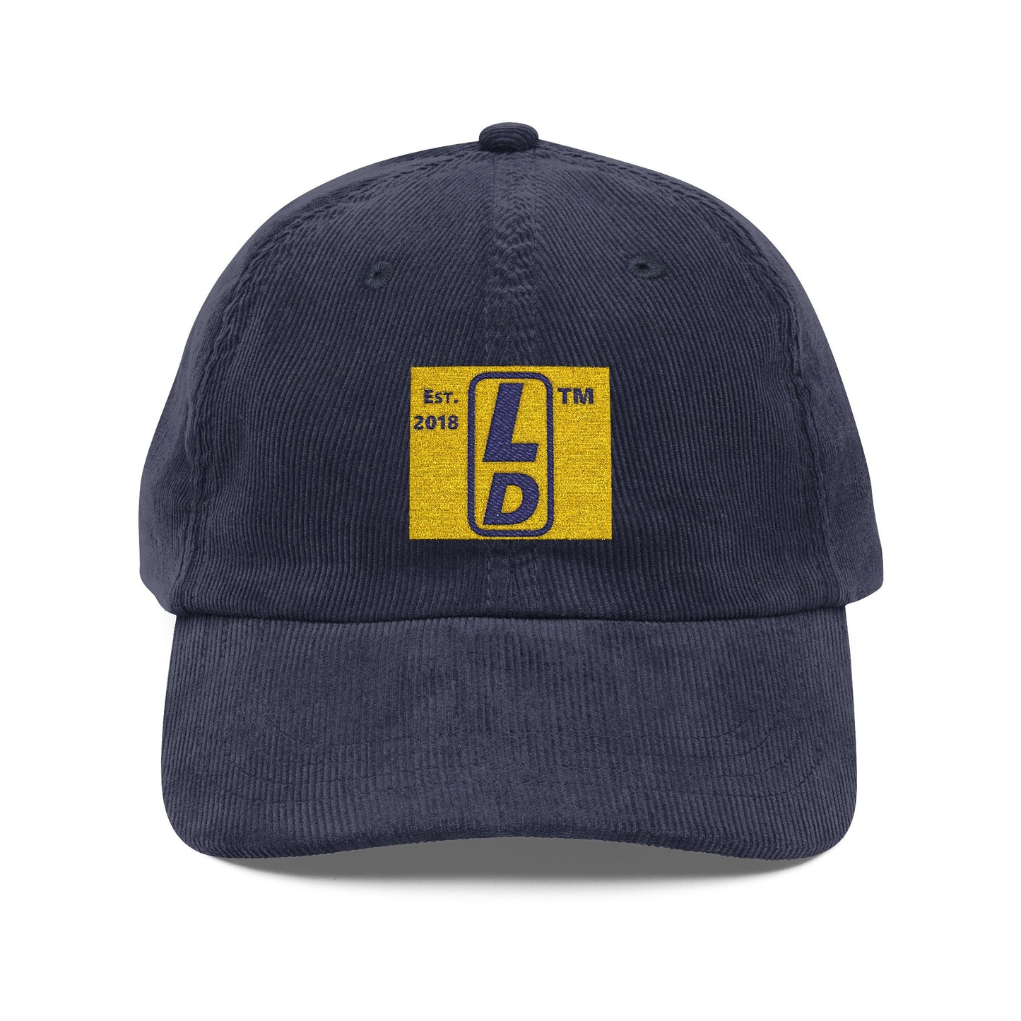 Embroidered Corduroy Cap official logo upright initials