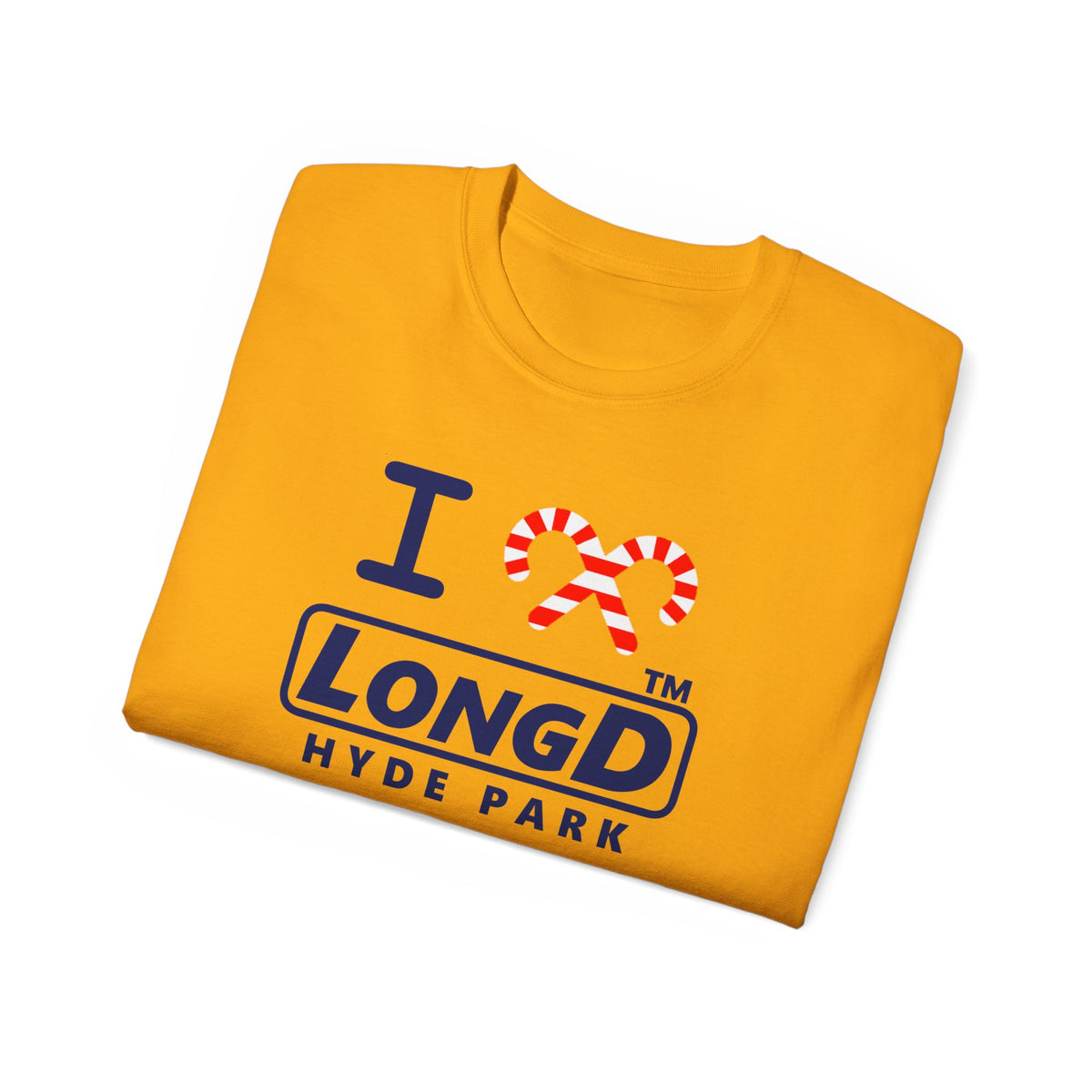 I candy cane LongD Hyde Park positive official basic navy logo cotton tee