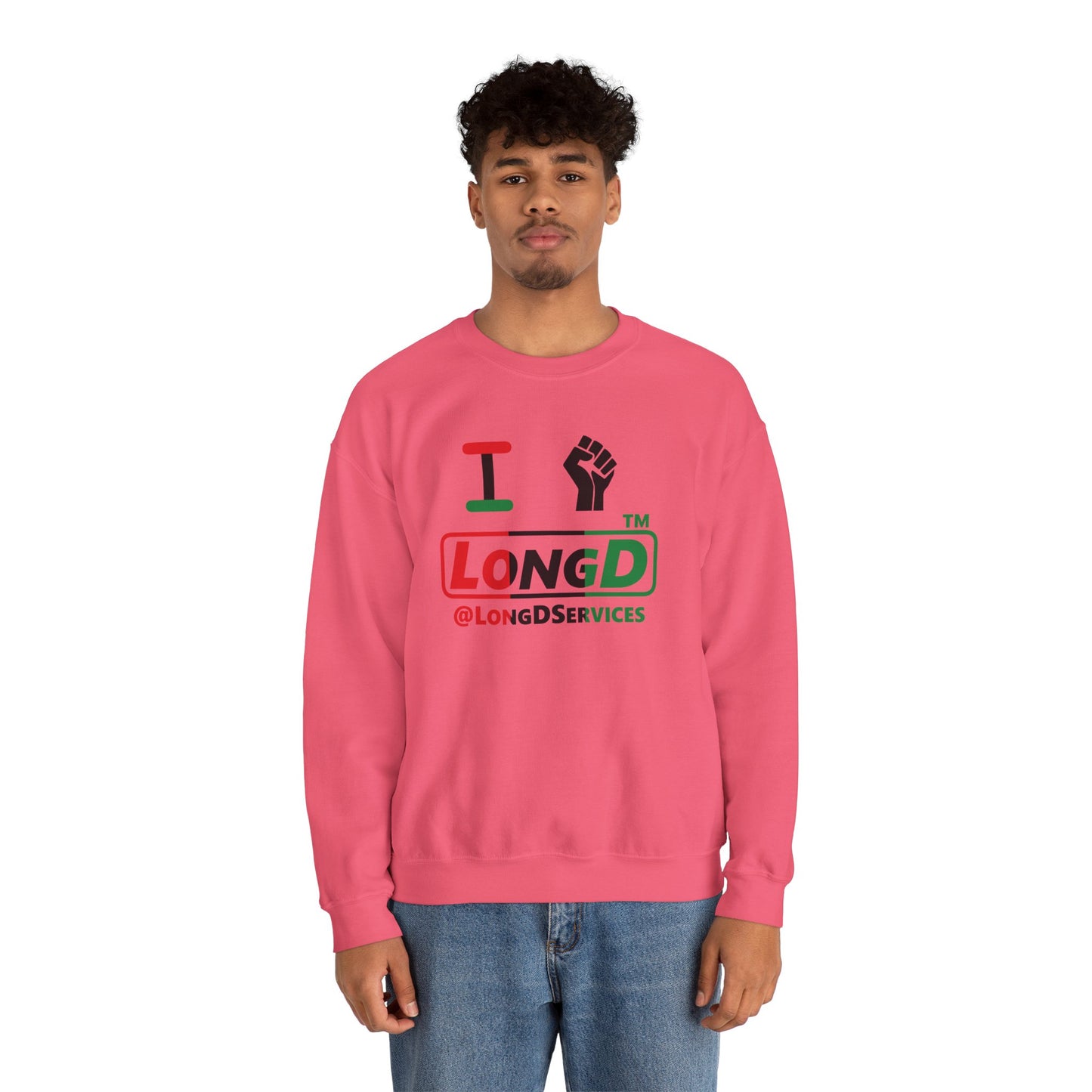 I fist LongD positive vertical 3-striped tag logo crewneck sweatshirt
